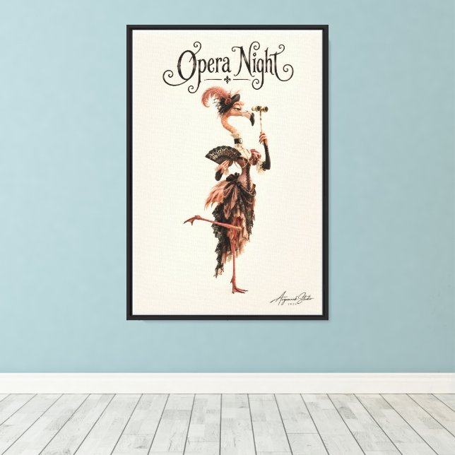 Flamingo Diva Canvas Print (Insitu(Wood Floor))