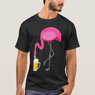 Flamingo Drinking Beer Funny Pink Flamingo T-Shirt