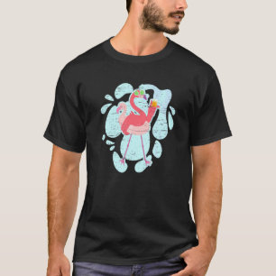 Flamingo Drinking Beer Ladys Melanin Flamingo T-Shirt