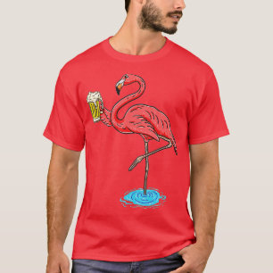 Flamingo Drinking Beer T-Shirt