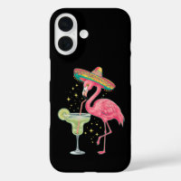 Flamingo Drinking Margarita Funny Mexican Poncho