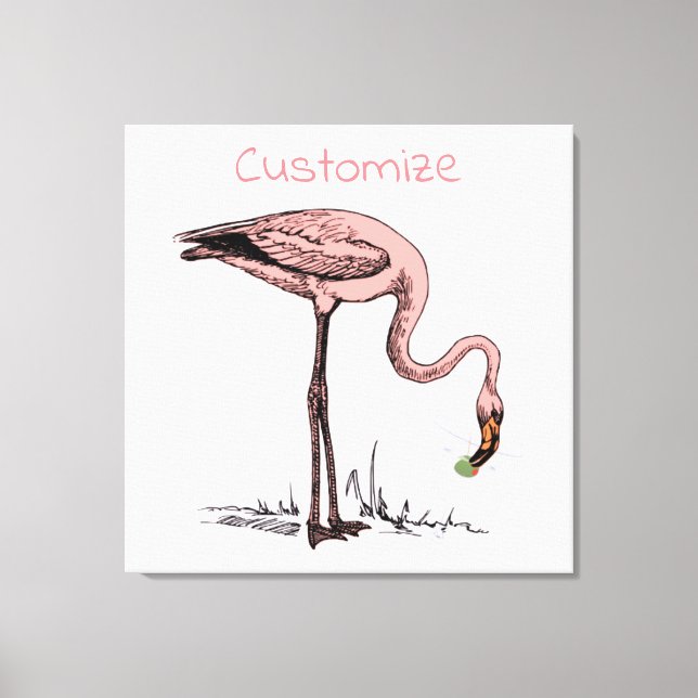 Flamingo Drinking Martini Thunder_Cove  Canvas Print (Front)