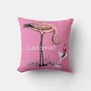 Flamingo Drinking Martini Thunder_Cove Cushion