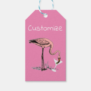 Flamingo Drinking Martini Thunder_Cove Gift Tags