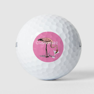 Flamingo Drinking Martini Thunder_Cove Golf Balls