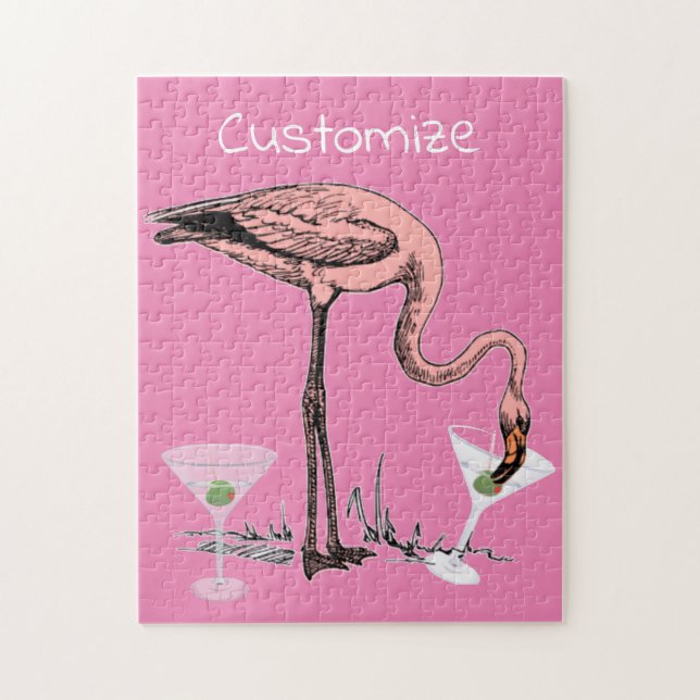 Flamingo Drinking Martini Thunder_Cove  Jigsaw Puzzle (Vertical)