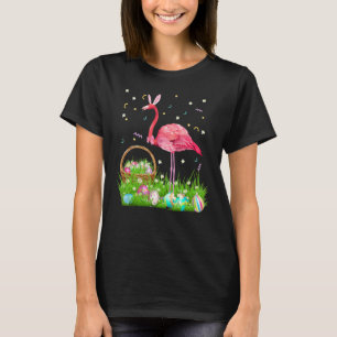 Flamingo Easter Day Bunny Ear Costume With Easter T-Shirt