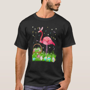Flamingo Easter Day Bunny Ear Costume With Easter T-Shirt