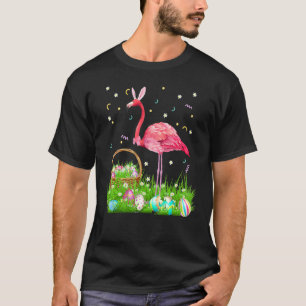 Flamingo Easter Day Bunny Ear Costume With Easter T-Shirt
