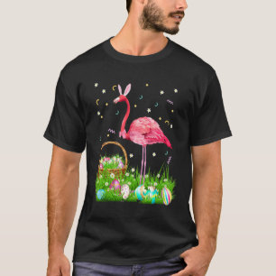 Flamingo Easter Day Bunny Ear Costume With Easter  T-Shirt