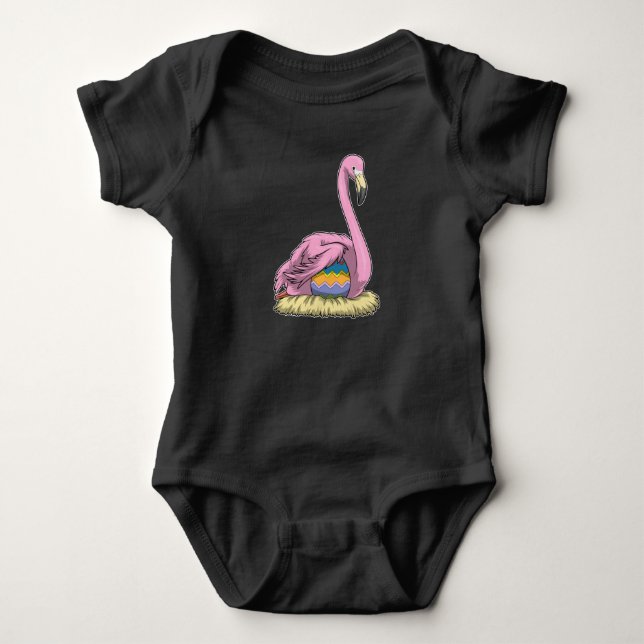 Flamingo Easter Easter egg Nest Baby Bodysuit (Front)