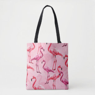 Flamingo Elegance: Pink Bird Pattern. Tote Bag