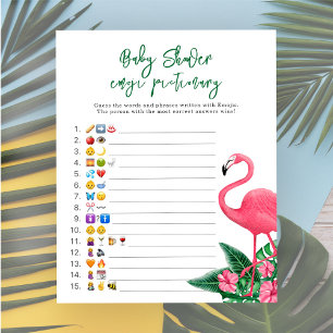 Flamingo - Emoji picture game baby shower