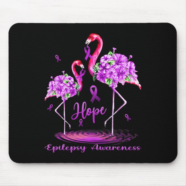 Flamingo Epilepsy Awareness  Mouse Mat (Front)