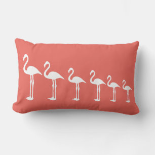 Flamingo Evolution Coral Throw Pillow