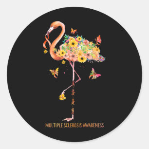 Flamingo Faith Hope Fight Cure Multiple Sclerosis Classic Round Sticker