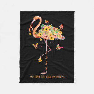 Flamingo Faith Hope Fight Cure Multiple Sclerosis  Fleece Blanket