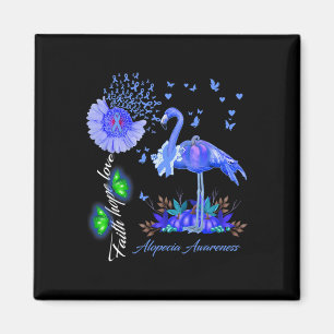 Flamingo Faith Hope Love Alopecia Awareness Magnet