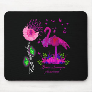 Flamingo Faith Hope Love Brain Aneurysm Awareness Mouse Mat