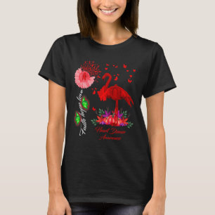 Flamingo Faith Hope Love Heart Disease Awareness T-Shirt