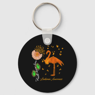 Flamingo Faith Hope Love Leukaemia Awareness  Key Ring