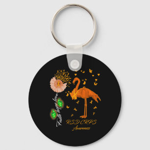 Flamingo Faith Hope Love Rsd Crps Awareness Key Ring
