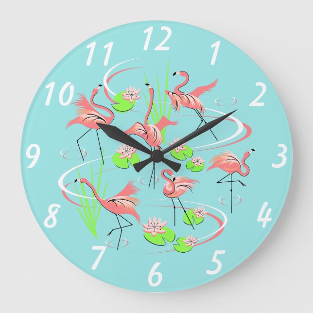 Flamingo Fandango clock numbers round (Front)