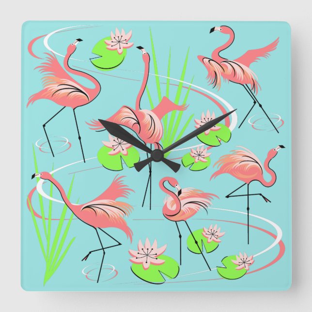 Flamingo Fandango clock square (Front)