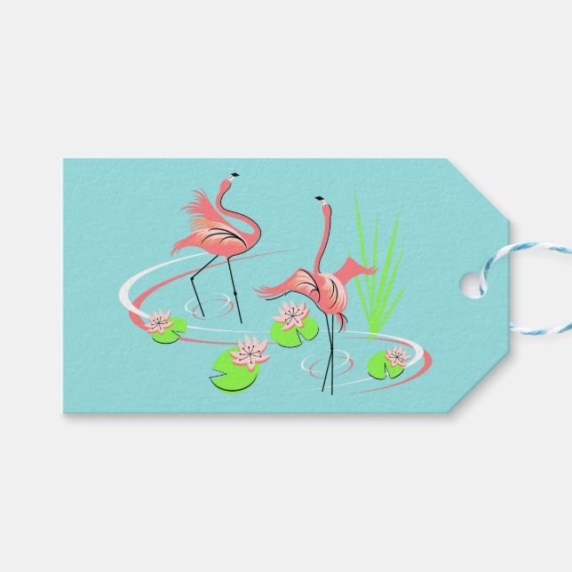 Flamingo Fandango Duo 2 gift tag (Front (Horizontal))