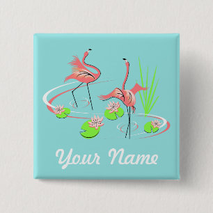 Flamingo Fandango Duo 2 Name button square