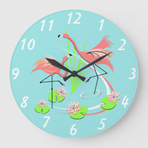 Flamingo Fandango Duo clock numbers round