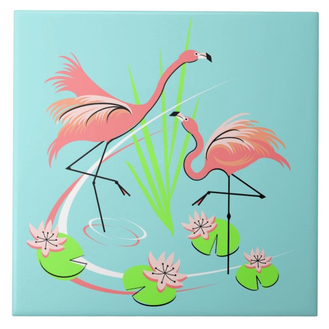 Flamingo Fandango Duo flip tile (Front)