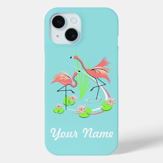 Flamingo Fandango Duo Name iPhone case (Back)