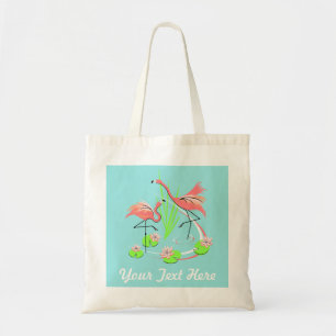 Flamingo Fandango Duo Text tote bag