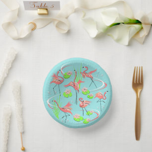 Flamingo Fandango Paper Plate