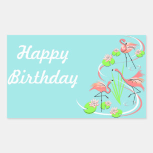 Flamingo Fandango Trio Happy Birthday sticker
