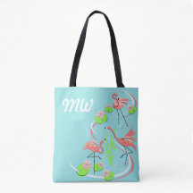 Flamingo Fandango Trio monogram tote multi back