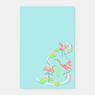 Flamingo Fandango Trio post-it note vertical