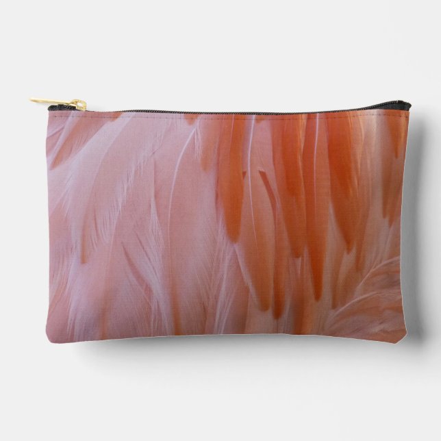 Flamingo Feathers in Shades of Pink Accessory Pouch (Front)