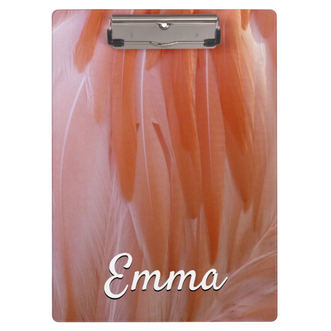 Flamingo Feathers in Shades of Pink Clipboard (Front)