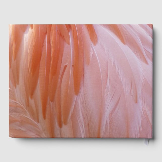 Flamingo Feathers in Shades of Pink Guest Book (Back)