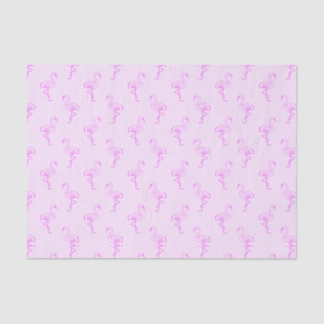 Flamingo Fever Pink Tropical Pattern Tissue Paper (Front)