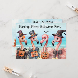 Flamingo Fiesta Halloween Party Invitation