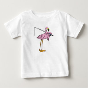 Flamingo Fishing Fisher Fishing rod Baby T-Shirt