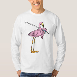 Flamingo Fishing Fisher Fishing rod T-Shirt