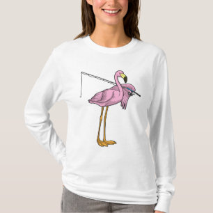 Flamingo Fishing Fisher Fishing rod T-Shirt