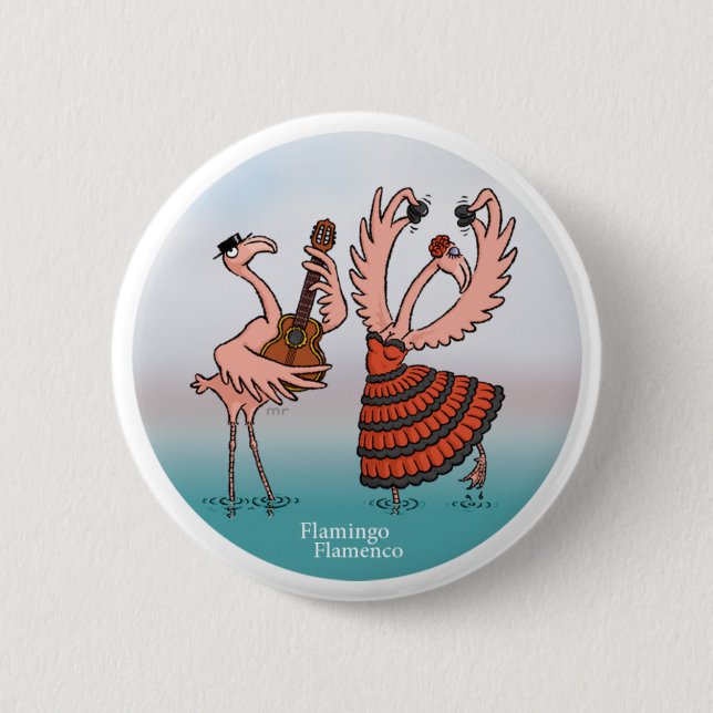 Flamingo Flamenco Button (Front)