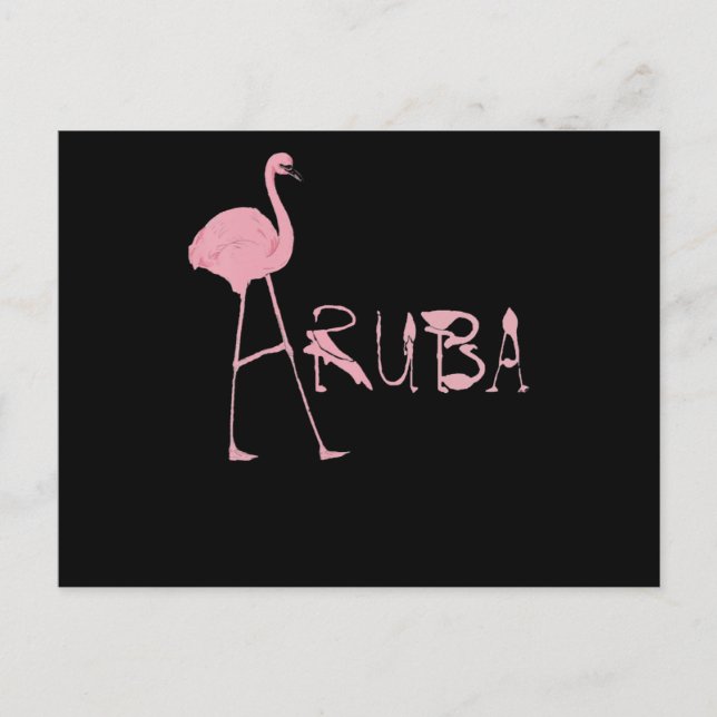 Flamingo | Flaming Aruba Lovers Invitation Postcard (Front)