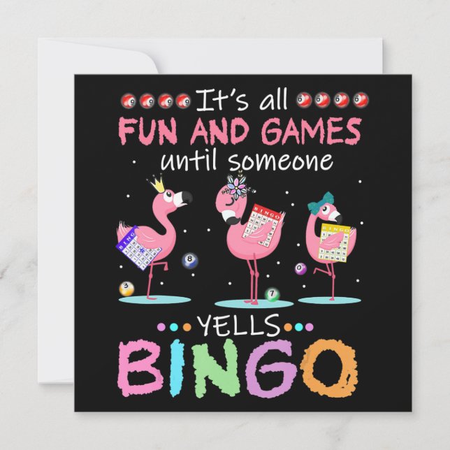 Flamingo | Flaming Bingo Funny Invitation (Front)