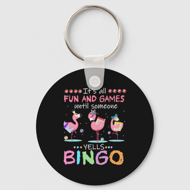 Flamingo | Flaming Bingo Funny Key Ring (Front)